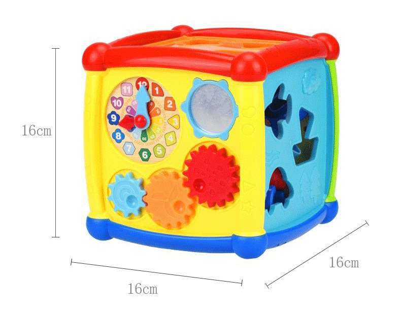 Multifunctional Musical Toys Toddler Baby Box Music Activity Cube Gear Clock Geometric Blocks Sorting Educational Toys